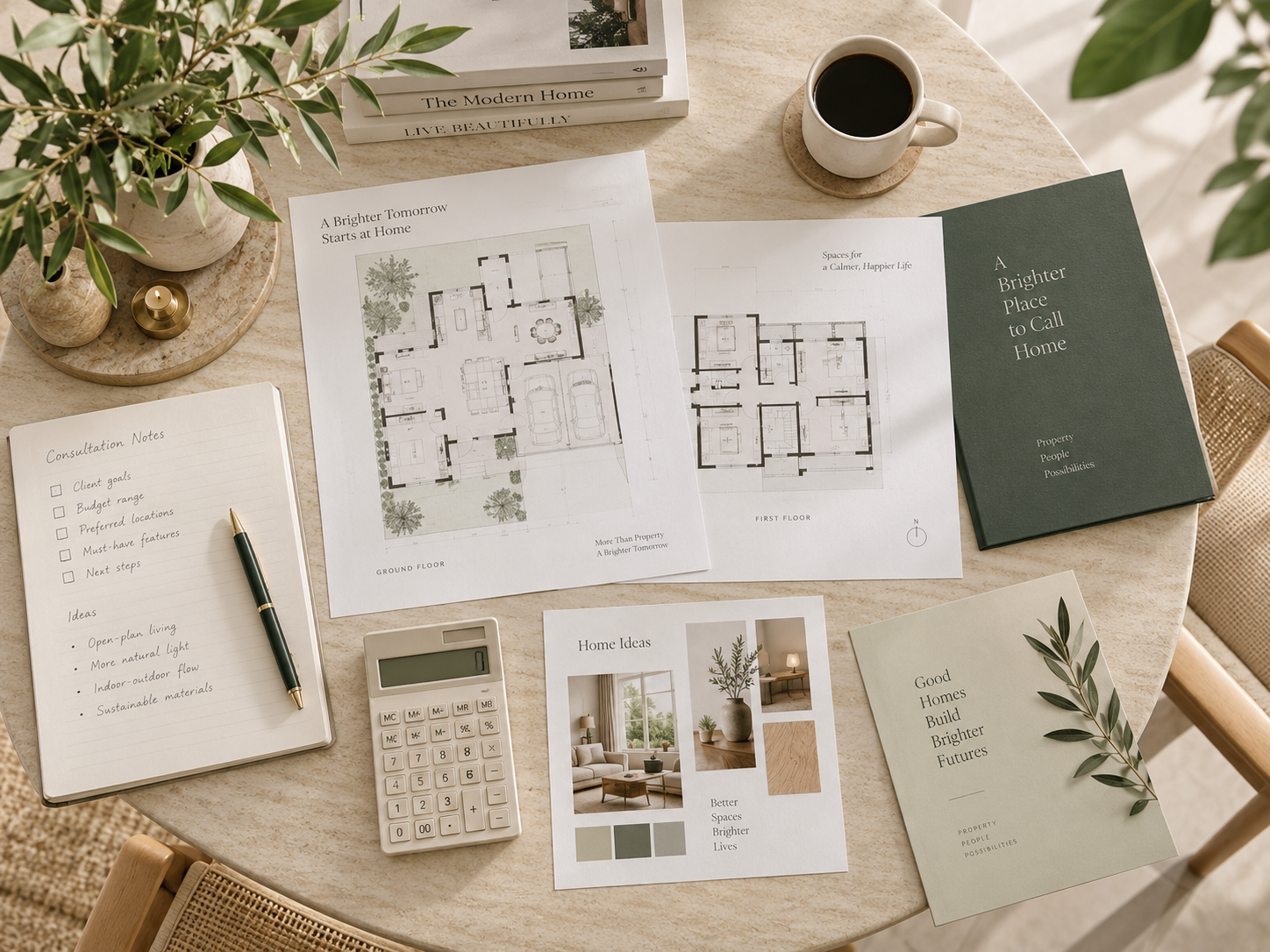 Top-down property consultation planning desk