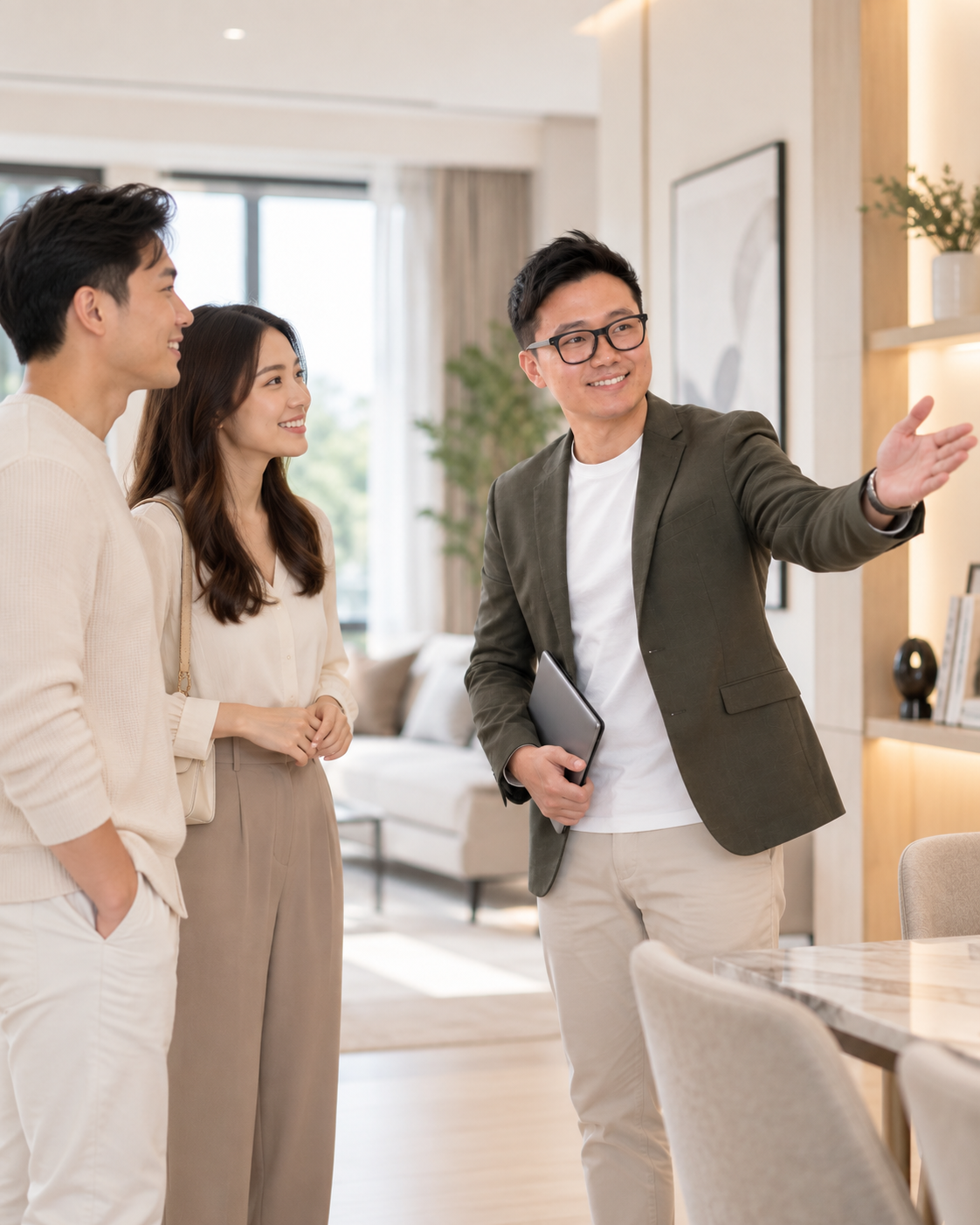 Robert guiding clients during a home viewing