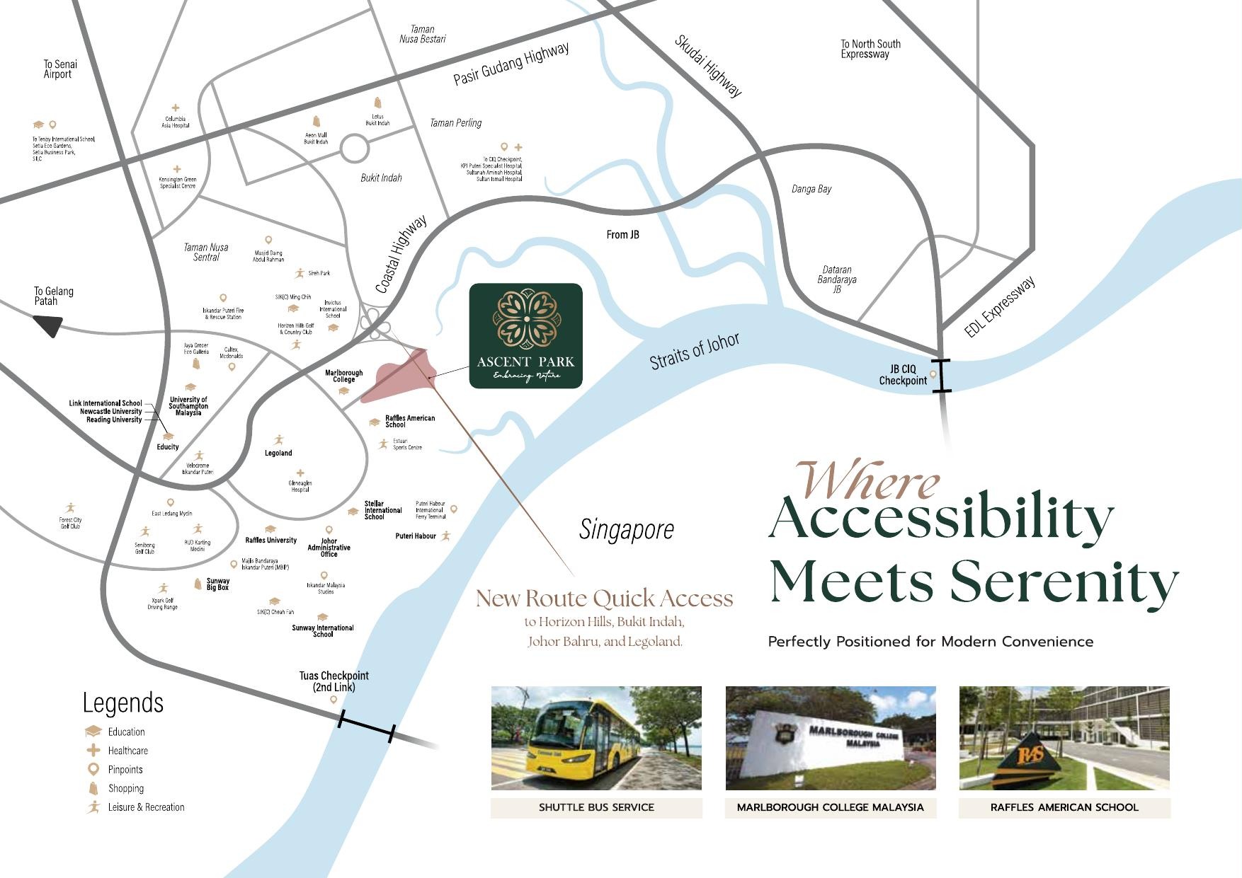 Ascent Park location and accessibility map